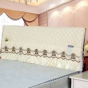Dustproof Headboard Cover 1.2m 1.5m 1.8m 2.0m 2.2m Padded Thickened <b>Polyester</b> Modern Simple Style <b>Tie</b> Closure - Product Image 4