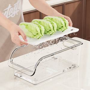 Caja de Almacenamiento Transparente para Refrigerador, de Plástico de Grado Alimenticio, para Huevos, Verduras y Frutas, con Ruedas - Product Image 4