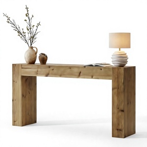 Table console moderne en bois massif, table étroite pour entrée, table de canapé, salon, chambre - Meubles - Product Image 3