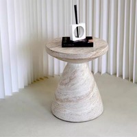 Table basse moderne minimaliste en oxyde de magnésium sans cadre, design rond, meubles décoratifs pour salon
