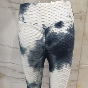 NEW Brazilian High Waist Tie - Dye Anti Cellulite <strong>Textured</strong> Sports Exercise <strong>Leggings</strong> - Product Image 3