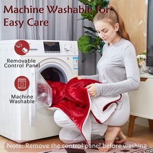 Heated Throw Blanket and Heated <strong>Hoodie</strong> Poncho Wearable Sherpa Wrap - Product Image 5
