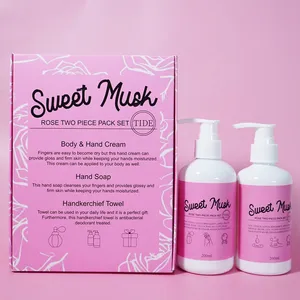 OEM GMPC factory ptivate label rose lavender lemon perfume hand and face cream moisturising hand soap and lotion set