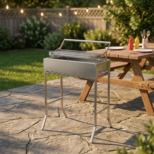 360 °   <span class=keywords><strong>Parrilla</strong></span> de Barbacoa con Rejilla Giratoria, Red de Cocción Reversible, <span class=keywords><strong>Parrilla</strong></span> de Carbón para Jardín, Camping y Picnic - Product Image 4