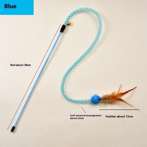 Giocattolo gatto forma di serpente elastico rete peluche piuma divertente gatto bastone giocattolo interattivo - Product Image 5