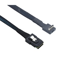 Câble d'interconnexion serveur PCIe OCuLink SFF-8611 4i vers SFF-8087, 0,5 m, coudé à 90 degrés