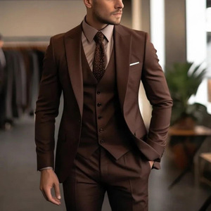 Costume de <span class=keywords><strong>mariage</strong></span> et de cérémonie pour <span class=keywords><strong>homme</strong></span>, trois pièces, uni, haut de gamme, élégant, sur mesure, <span class=keywords><strong>tenue</strong></span> d'affaires raffinée - Product Image 5
