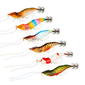 All'ingrosso 10g 15g 8cm affondamento lento acqua salata ABS legno luminoso gamberetti <span class=keywords><strong>artificiali</strong></span> calamari esche, qualità calamari Jigs - Product Image 6