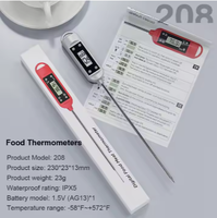 Sonde numérique étanche thermomètre alimentaire à lecture instantanée conception en plastique pour la cuisine griller et la cuisson de la viande