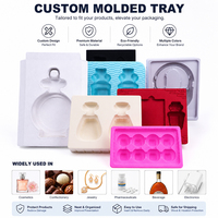 Plateau d'insertion en velours de luxe personnalisé pour cosmétiques, thermoformé sous vide, en PS/PET, organisateur en mousse moulée, présentoir pour coffret cadeau de maquillage 0,5-1 mm