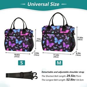 Butterfly Design Customs Portable Large Capacity Lunch Bags Multi-Pocket Tote Picnic Insulated Waterproof Cooler Bag - Product Image 2