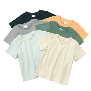 Trẻ Em Câu Chuyện Trẻ Em Bé Cậu Bé T-Shirt Cơ Bản Cotton Ngắn Tay Áo Cotton Hữu Cơ Tees Nhà Sản Xuất Tùy Chỉnh Giản Dị T Áo Sơ Mi Trung Tính Trẻ Em Đồ Ngủ