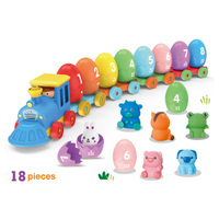 Juego de 20 Piezas de Tren de Números Montessori, Juguete de Clasificación y Emparejamiento de Animales de Granja para Niños Pequeños, Venta al por Mayor