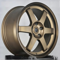 Venta Directa de Fábrica y al por Mayor de Llantas de Aleación Estilo TE37 en Bronce, 15 16 17 18 Pulgadas, 4x100 4x114.3 5x100 5x114.3, Rines JDM Tuner