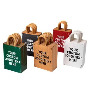 Sacs en papier kraft personnalisés en gros, recyclables, pour le shopping, les vêtements, les cadeaux, les aliments à emporter, avec votre propre logo - Product Image 4