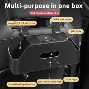 Caja de Almacenamiento de Plástico para el Respaldo del Asiento del Coche con Gancho, Portavasos y Organizador de Accesorios Interiores para Coche - Product Image 3