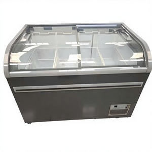 Congelador Comercial Tipo Isla con Puerta Curva <span class=keywords><strong>de</strong></span> Vidrio Deslizante para Supermercado, Exhibición <span class=keywords><strong>de</strong></span> Helados y <span class=keywords><strong>Alimentos</strong></span> Congelados - Product Image 6