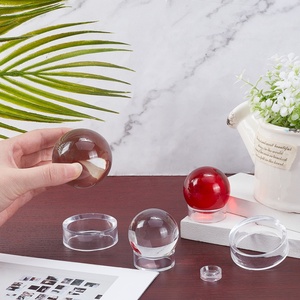 Supports ronds transparents en acrylique pour collections de minéraux et pierres précieuses, présentoir durable pour œufs de Pâques et sphères de pierres précieuses - Product Image 3