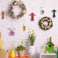 Papier de Pâques Lapin Lapin Nid D'abeille Ornements avec Aimants Printemps Saison Décoration Suspendue Maison École Festival De Pâques Fournitures