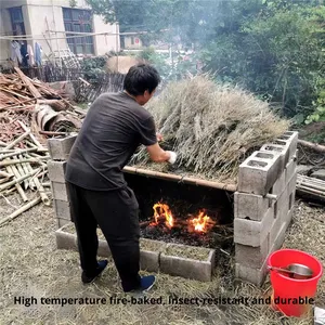 Balai artisanal noir à poils durs <span class=keywords><strong>sans</strong></span> <span class=keywords><strong>feuilles</strong></span>, grand balai d'extérieur à l'ancienne, balai à neige, petit balai en bambou, balai de nettoyage du Shandong - Product Image 4