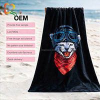 High Quality Personalized Logo Quick Dry Soft Cotton Towel OEM Full Color Design Digital Print Oversize Large Beach Towel