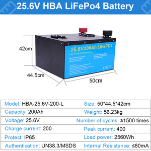 Batería de ciclo profundo de estado sólido LiFePO4 de 25.6V 200Ah con BMS integrado, 6000 ciclos, para energía solar y villas, con ultra larga vida útil y stock en la UE - Product Image 5