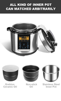 Cuisinière électrique à pression numérique polyvalente 16-en-1, 6L, 1000W, 220V, avec panneau tactile et cuve intérieure en aluminium, pour la maison et l'hôtellerie