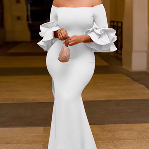 slim fit dress slacks African Women's Long Sleeve Dress main image 1