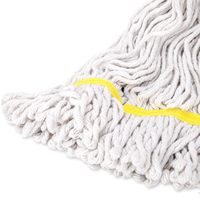 Remplacement commercial de tête de vadrouille robuste jaune blanc pour le nettoyage des sols recharge de têtes de ficelle en bout de coton industriel humide