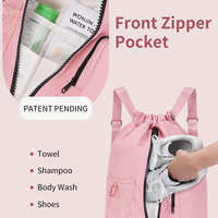 Sac à dos à cordon imperméable violet lilas avec compartiment à chaussures sac de sport pour salle de sport plage ou natation pour femmes et hommes
