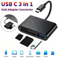 Lector de tarjetas para teléfono móvil 3 en 1, lector de tarjetas para teléfono móvil tipo C, Android OTG, multifunción, TF/SD/U Disk