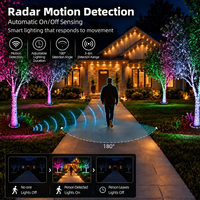 Lampu Cincin Pohon Palem Aluminium RGBW IP65 Tahan Air Kontrol Aplikasi Pintar 6W LED Pencahayaan Dekoratif Luar Ruangan untuk Taman Lanskap
