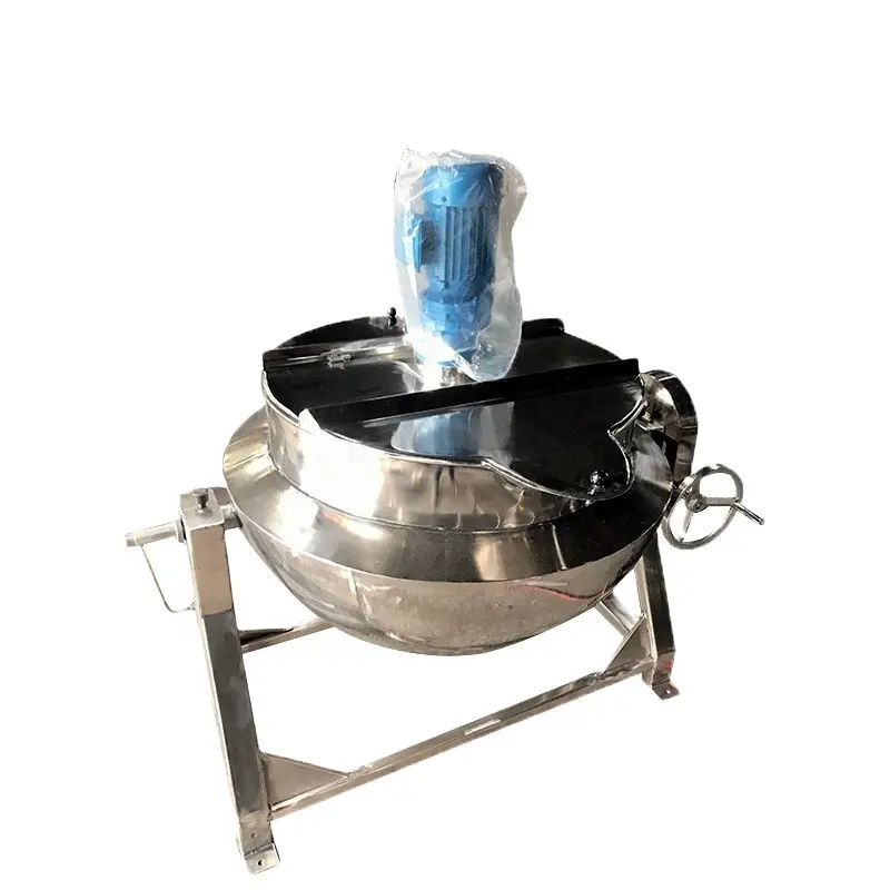 Máquina de cocina de pasta de tomate, equipo de cocina doble para hervidor con doble camisa de acero inoxidable