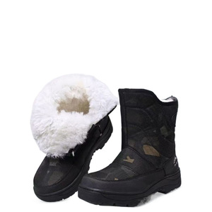 Botas de nieve de lana gruesa para hombre, suela de goma antideslizante, cálidas para invierno, resistentes al desgaste, de tacón medio, para exteriores - Product Image 4