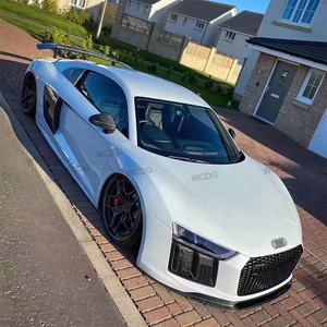 V Style haute qualité en Fiber de carbone lèvre avant et pare-chocs Spoiler Spliter Bodykit pour 2017 + <span class=keywords><strong>Audi</strong></span> <span class=keywords><strong>R8</strong></span> V8 <span class=keywords><strong>V10</strong></span> mise à niveau lèvre de pare-chocs avant - Product Image 5