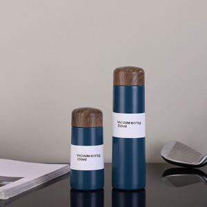 Custom Stock 250ml Japanese Wood Grain 304 Stainless Steel <b>Mini</b> Pocket Cup Student Couple Thermos Water <b>Bottle</b> Travel Mug Cup - Product Image 6