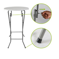 Table de bar moderne en plastique HDPE avec structure en fer, 60x110cm, pour usage extérieur, restauration et hôtellerie - Prix usine, vente chaude