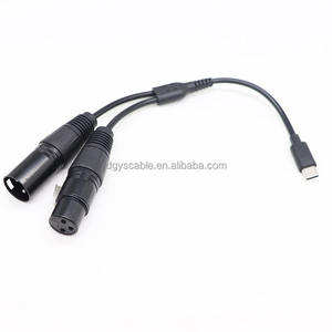TYPE-C Rotatif 3PIN XLR Cannon Plug Mâle + 3PIN XLR Cannon Plug Femelle Conversion Câble 0.25M - Product Image 1