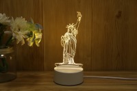 Lampes LED à Illusion 3D Créatives, Mini Veilleuses de Décoration en Acrylique Chaud pour Table de Bureau, Motif Dessin Animé