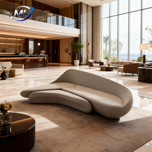 Sofás Modulares Modernos Estilo Nórdico Luna, Muebles Modulares de Terciopelo para Hotel, Sofás Largos - Product Image 3