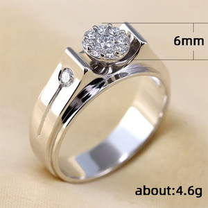 Anello da Donna con Zirconia Cubica Sollevata, Stile Micro Pave, Gioiello di Moda per Fidanzamento - Product Image 2