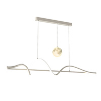 Lustre moderne linéaire en forme d'anneau pour salle à manger, décoration intérieure, salon, bar, en aluminium et acrylique, luminaire suspendu LED à intensité variable