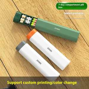 Custom Portable Mini Pill Organizer 7 Days Rectangle Travel Case with 7 Compartments Weekly <strong>Tablet</strong> Storage PP Plastic Pill <strong>Box</strong> - Product Image 5