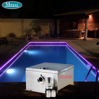 Illuminateur à fibres optiques LED RGBW 50W 100W 150W avec contrôle DMX, changement de couleur pour éclairage latéral de piscine Starlight