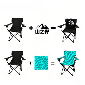 كرسي صيد قابل للطي ومحمول مع مسند للذراعين والظهر، كرسي تخييم دائري من قماش أكسفورد للاستخدام الخارجي في الحدائق والمتنزهات - Product Image 4