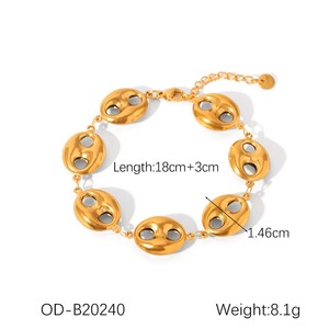 European American All-Match <b>Titanium</b> Steel Fine Jewelry Hollow Pig Nose Buckle Stainless Steel Necklace Bracelet for Anniversary - Product Image 3