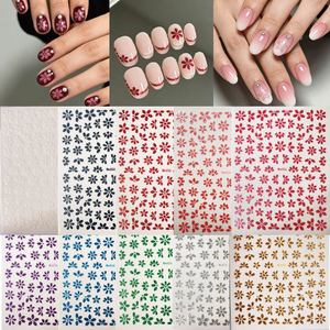 สติ๊กเกอร์ติดเล็บลายดอกซากุระสีขาวสีดำสีแดงสีชมพู 3D ฤดูใบไม้ผลิฤดูร้อนลายดอกไม้สำหรับตกแต่งเล็บ - Product Image 1