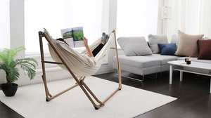 3-weg Kampeerhangmat Met Ruimtebesparende Stalen Standaard Hangende Stoelstandaard Waslijn Paal Met Draagtas - Product Image 5