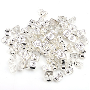 Puntas de mariposa de acero inoxidable en oro, oro rosa y plata, cuadradas, para la fabricación de pendientes, componentes de joyería DIY H1081 - Product Image 3