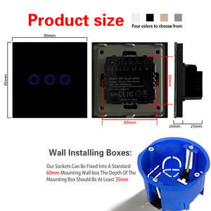 สวิตช์ไวไฟอัจฉริยะ มาตรฐานยุโรป 10A ควบคุมผ่านแอป Tuya ใช้สายกลาง แผงกระจก - Product Image 3